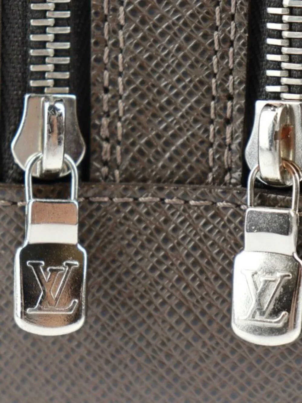 Louis Vuitton Pavel Second Bag Leather Grizzly Brown Silver Hardware